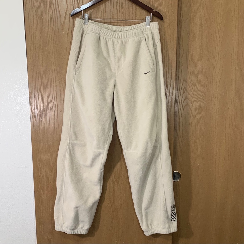 Nike Fleece Pants Sweatpants Check Swoosh SpellOut - Picture 5 of 9